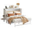 Lit escamotable multifonctionnel en pin blanc compact pour le bureau à domicile