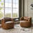 Bruschi 34" W Faux Leather Swivel Armchair-310443004