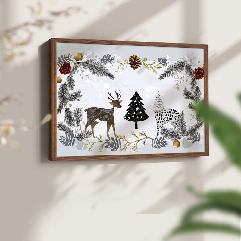 Chirstmas Art-CCLV -Framed Print - Restickable, Noyer, H 11 po x l 14 po