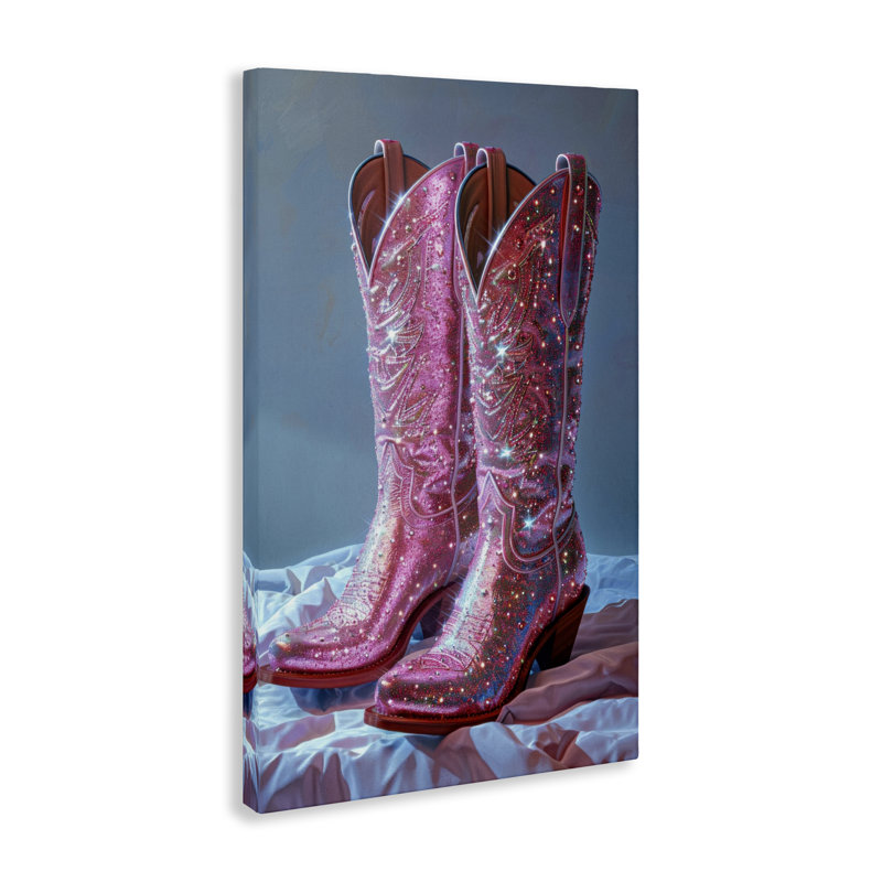 Toile «Dazzling Pink Glam Cowgirl», conception par LSR Creative Studio, H 24 po x l 16 po