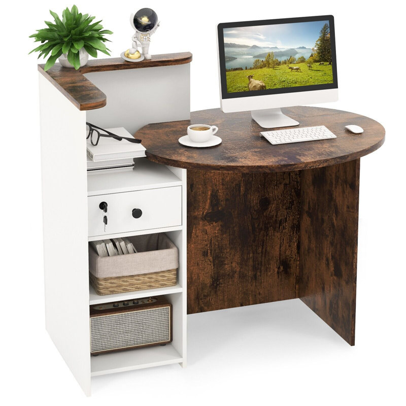 Bauko Rectangle Manufactured Wood Reception Desk