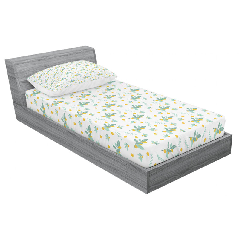 Microfiber Patterned Fitted Sheet, Twin XL Fitted Sheet with 1 Pillowcase