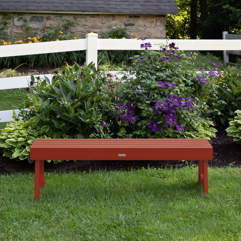 Midwest Plastic Outdoor Bench, Rustic Red