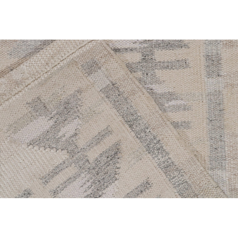 Scandinavian Kilim Wool Geometric Area Rug, Rectangle 8' x 10'