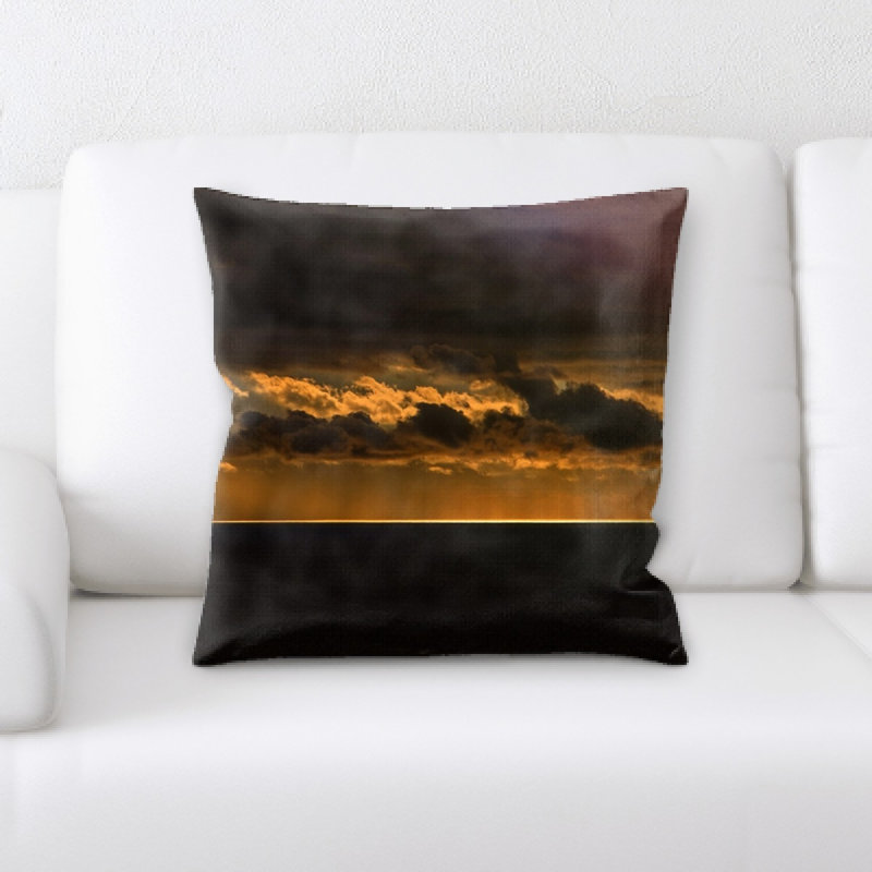 Coussin décoratif sea, Noir / mer orange