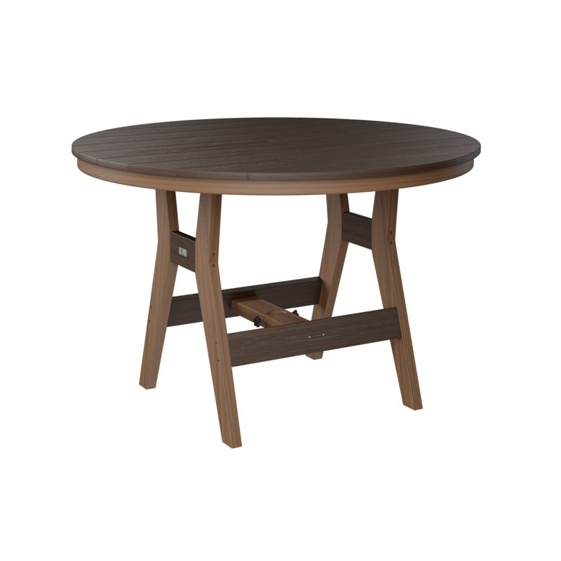 Table de salle à manger ronde 48 po Berlin Gardens Harbor, Acajou antique, Imbuia, 30,37 po H x 48 po L x 48 po P