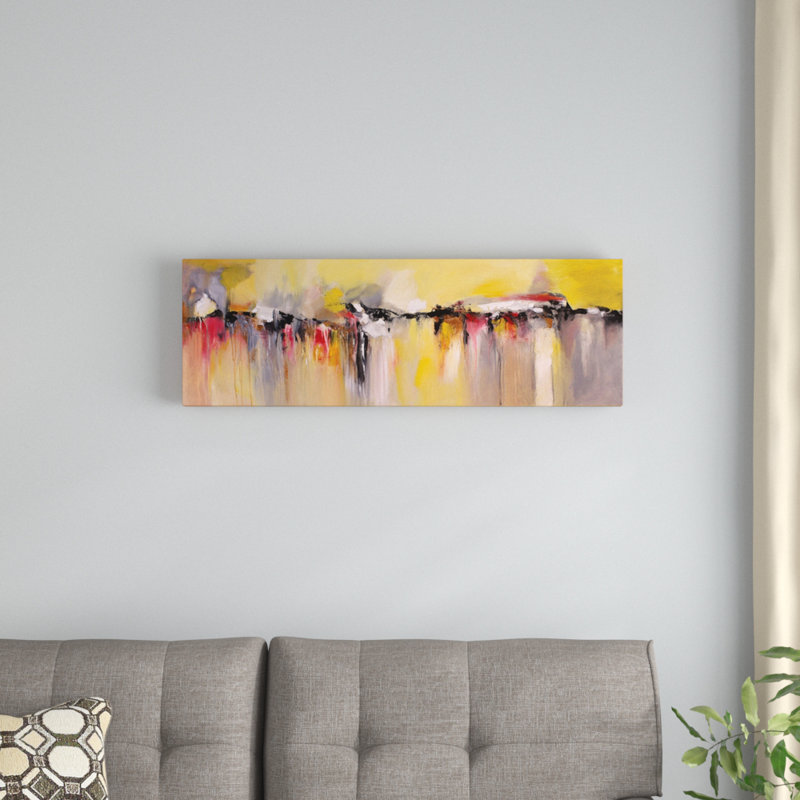 « chaleureux rain », reproduction sur toile, H 12 po x l 36 po x P 1,5 po, Toile tendue
