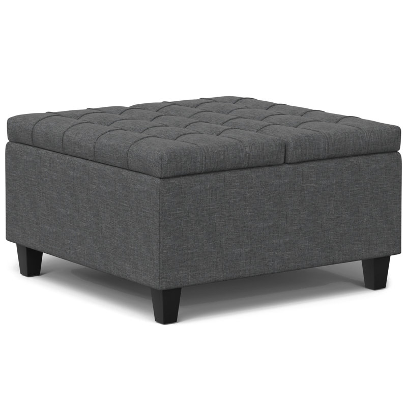 Table basse avec repose-pieds Harrison, H 16,53 po x L 30,03 po x l 29,96 po, Gris