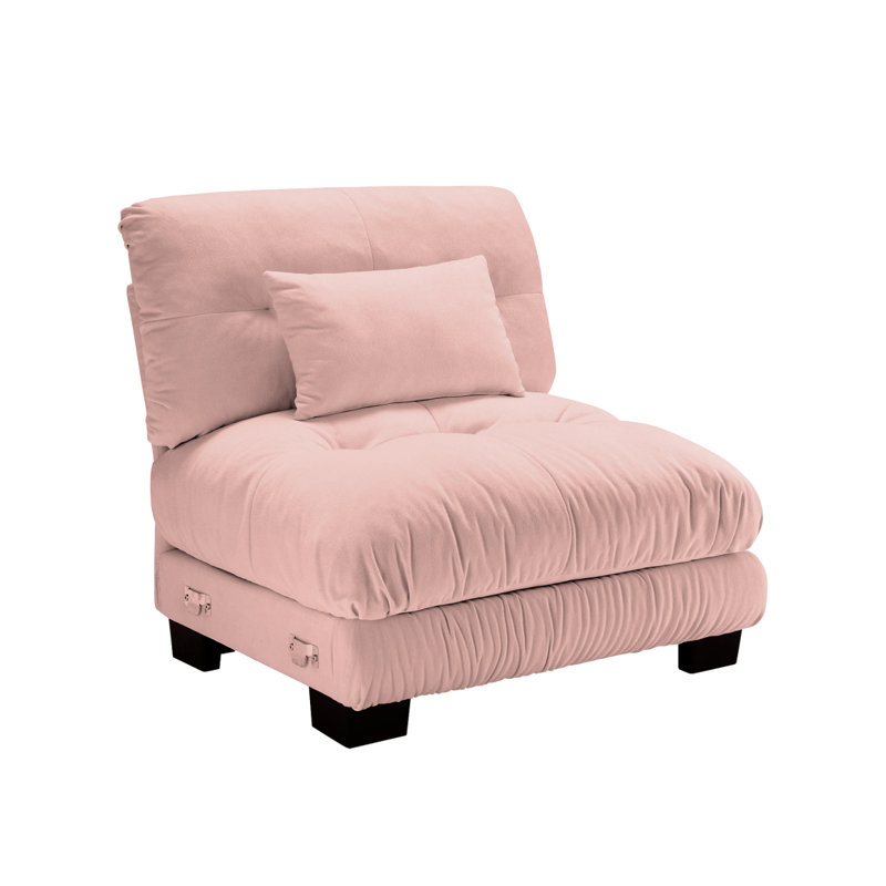 27 canapés sans accoudoirs avec 1 coussin, Chenille rose