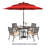 Alyah 5-piece Steel Patio Outdoor Dining Set With Umbrella,metal Stackable Chairs, 42'' Round Table-81122693