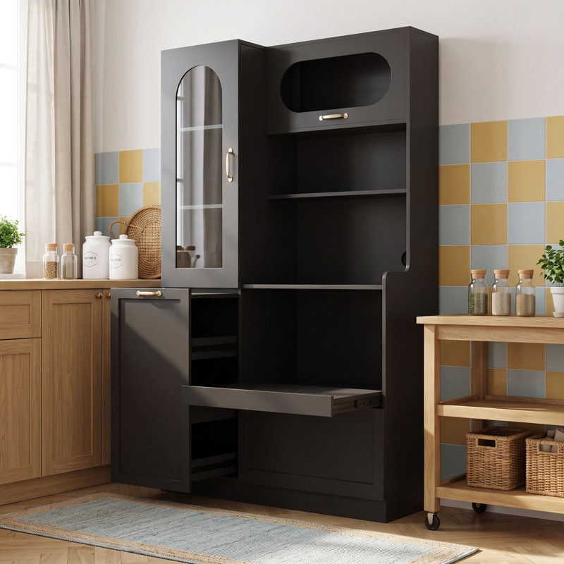 Armoire de rangement avec tiroir et tablettes ajustables, Noir