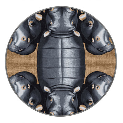Tapis lavable hippopotame