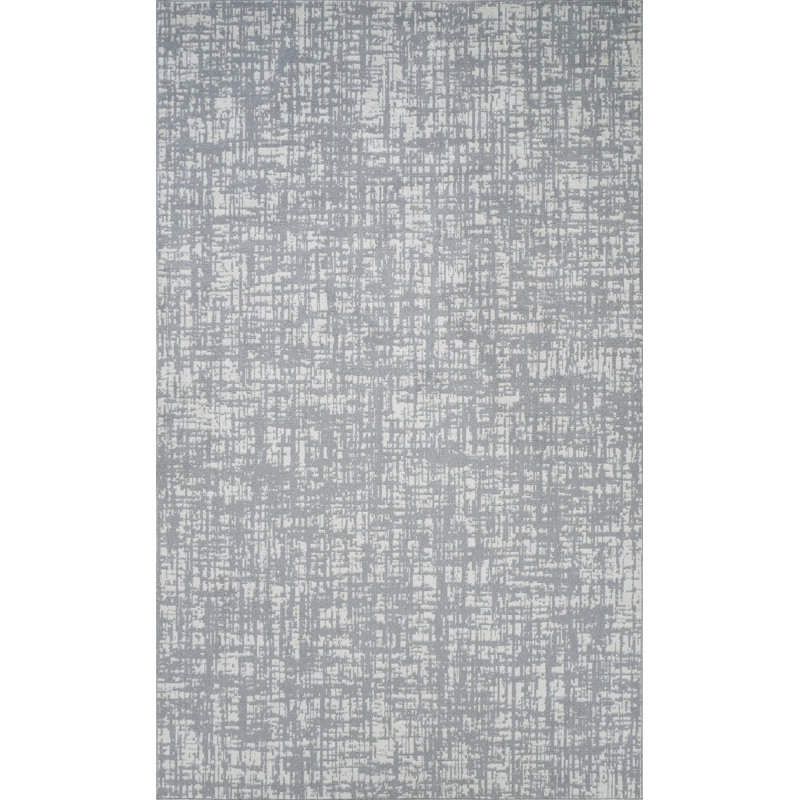 Machine Washable Frances Gray/Ivory Rug, Rectangle 5' x 8'