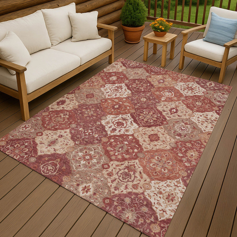 Tapis intérieur / extérieur lavable à la machine Matteson ACN2292, Rectangle 5 pi x 7 pi 6 po