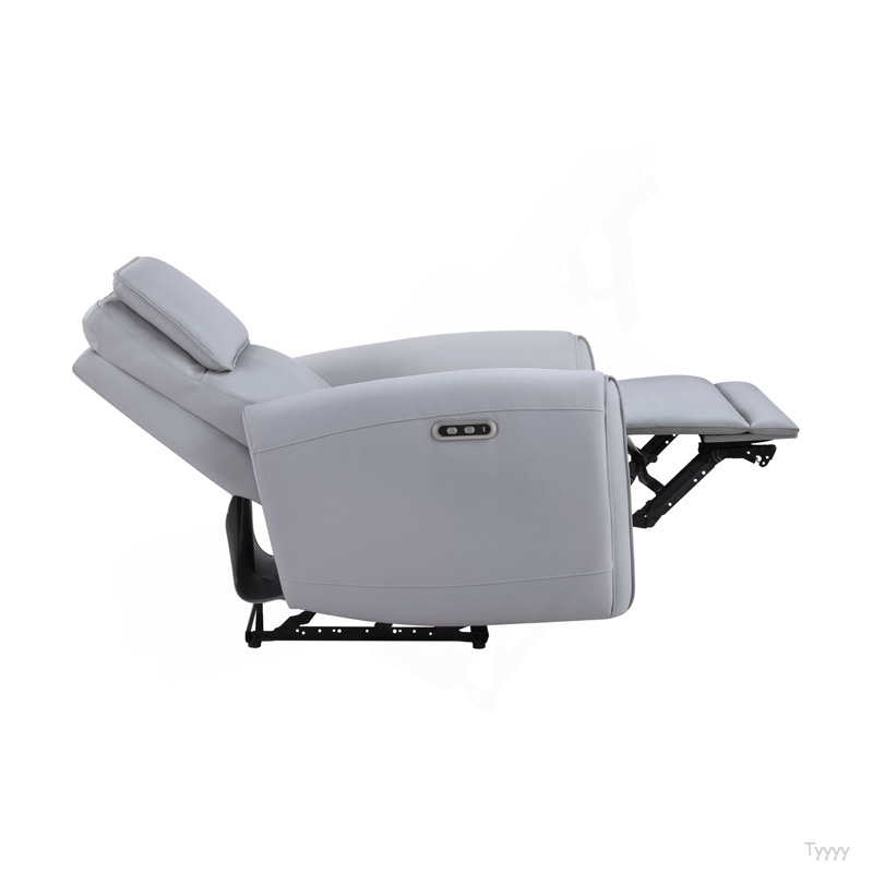 Jeromie Gray Synthetic Leather Power Motion Recliner W/USB Port
