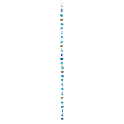 71"H Blue Glass Rain Chain