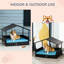 Lit pour chien Pe avec structure surélevée, coussin amovible et coussin de pavillon Blue Pleasure, pour l'intérieur et l'extérieur