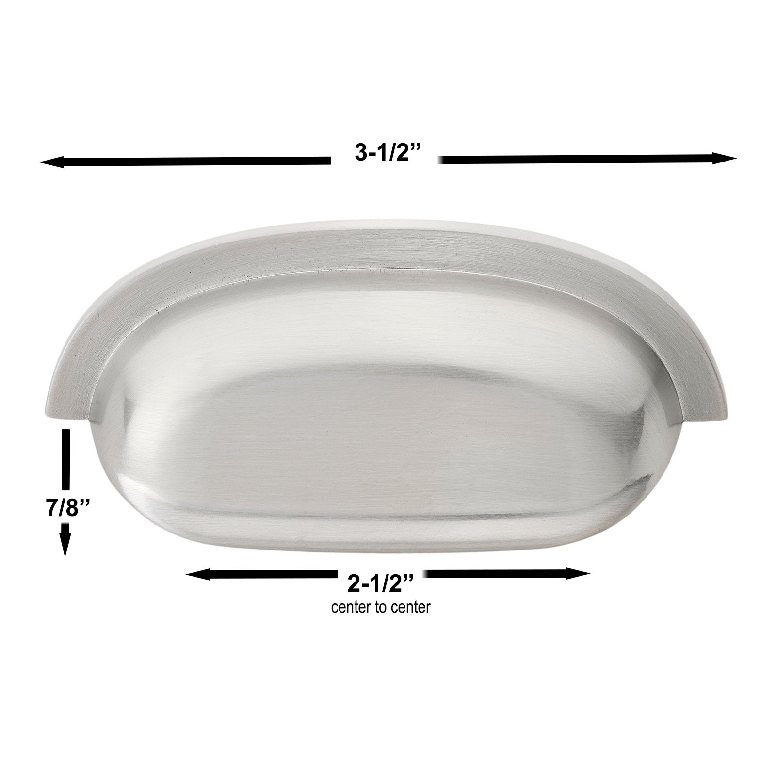 Classic 3" Center to Center Cup/Bin Pull, Brass Gold