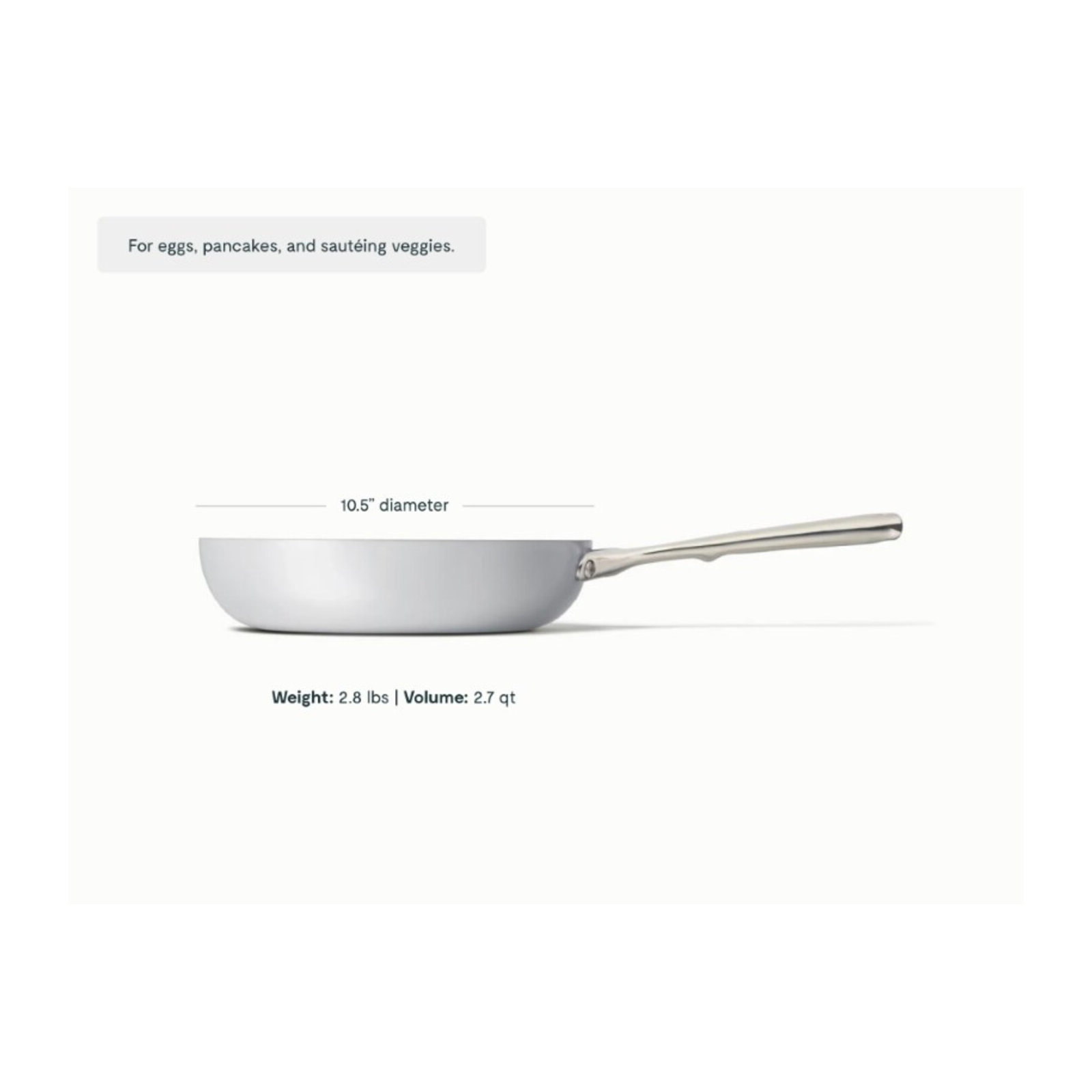 Caraway Nonstick Ceramic Fry Pan, 10.5", Gray