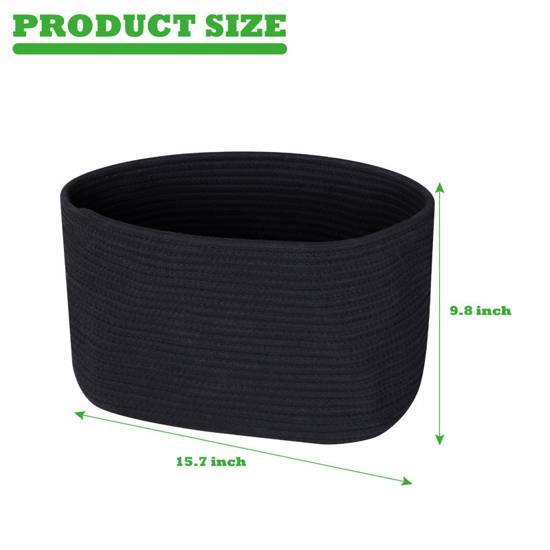 Latitude Run® Fabric Decorative Basket, Black