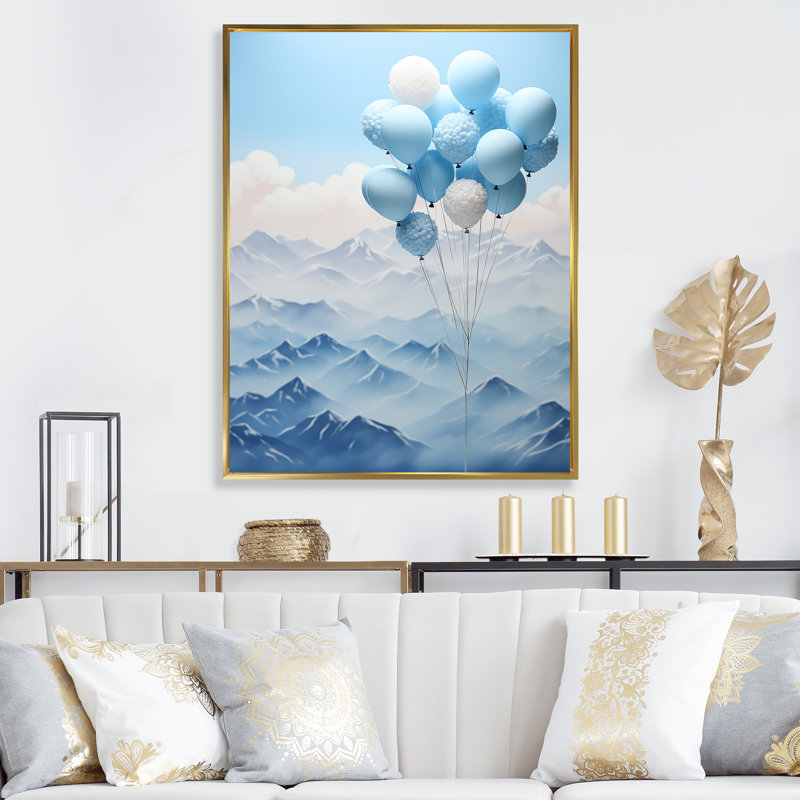Sky Is The Limit Woman Motivation II - Motivation, art mural, Cadre flottant doré, H 44 po x l 34 po