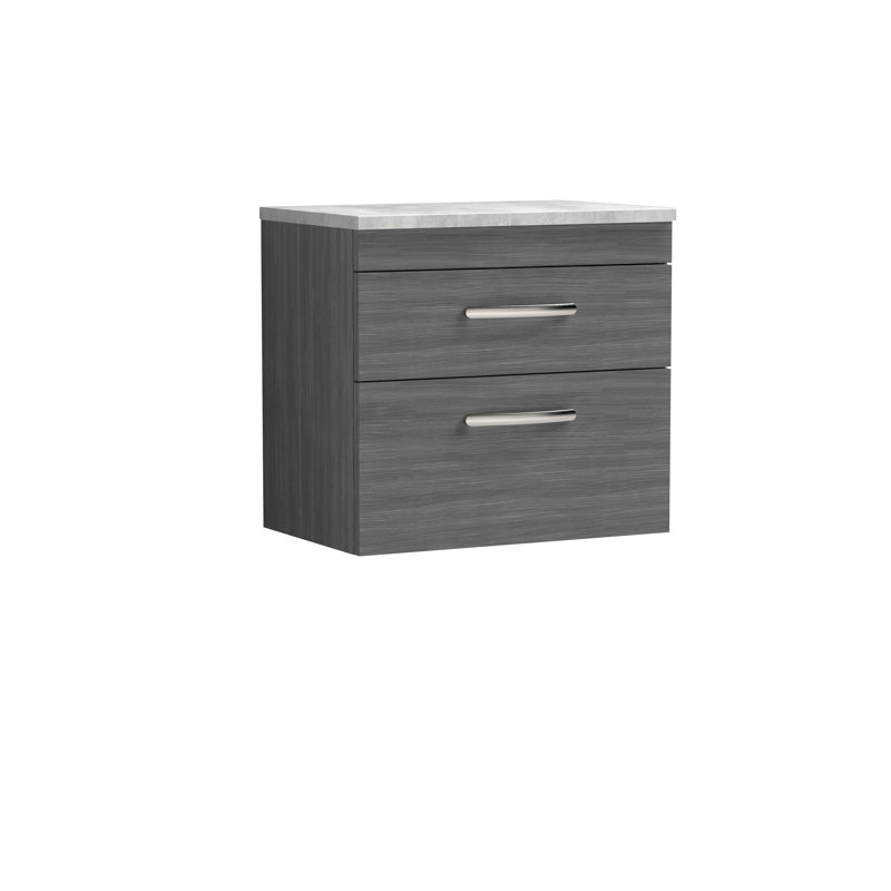 60.5cm Single Bathroom Vanity Base Only in Hacienda Black, Gloss White