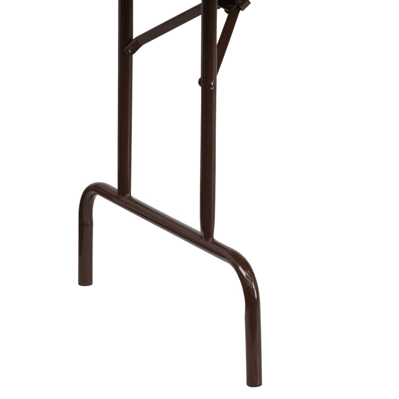 8-Foot Brown Laminate Folding Banquet Table with Metal Frame