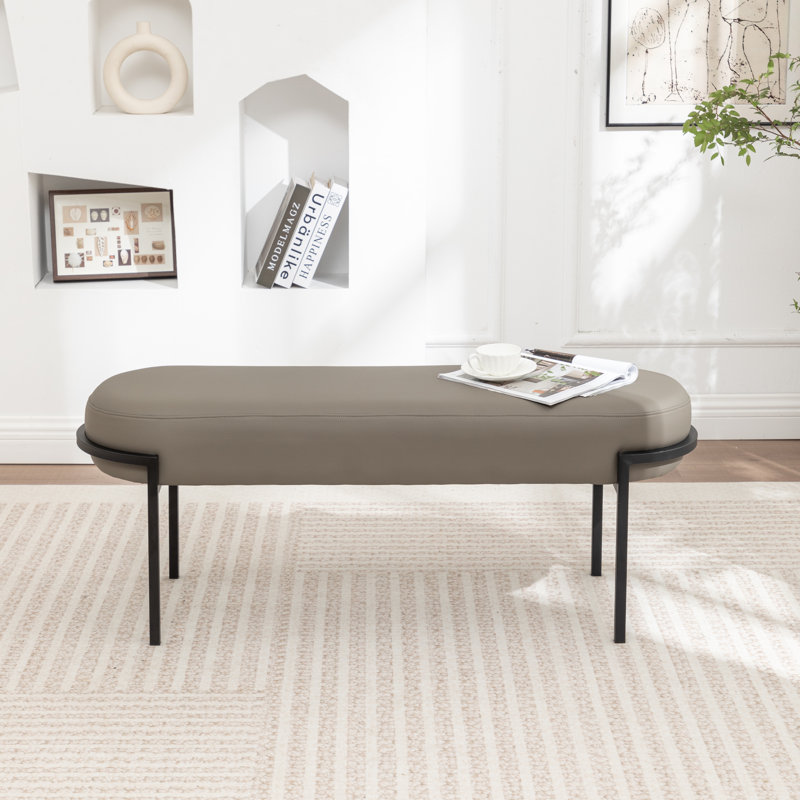 Banc rembourré Janeesha Boucle, Gris foncé
