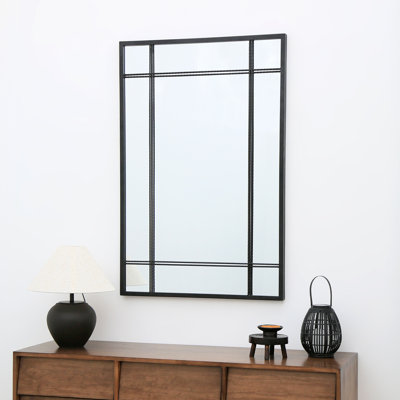 Rectangle Metal Window Pane Mirror