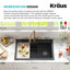 Évier de cuisine à simple cuve en granite avec accessoires KRAUS Bellucci Workstation 33 po-51475999