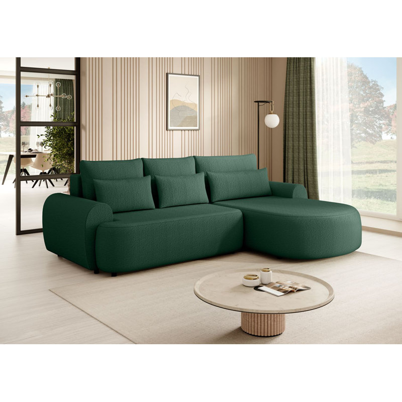 Cyani 4 Seater Sofa Bed, Right Hand Facing, Green