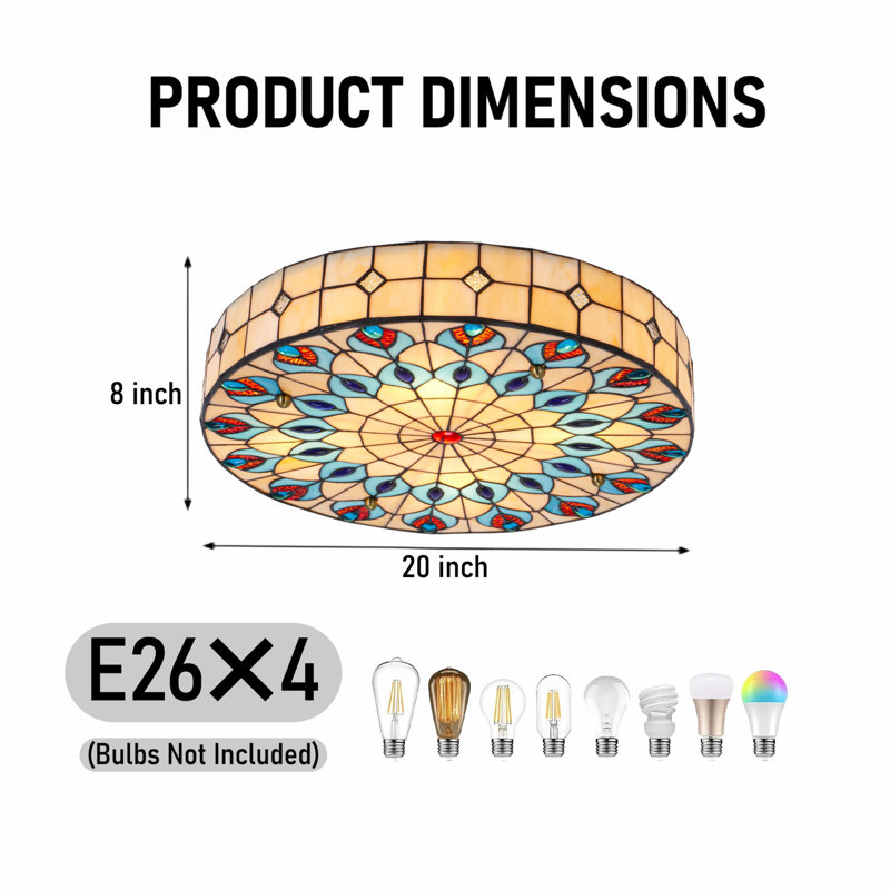 Plafonnier 19,7 po Tiffany