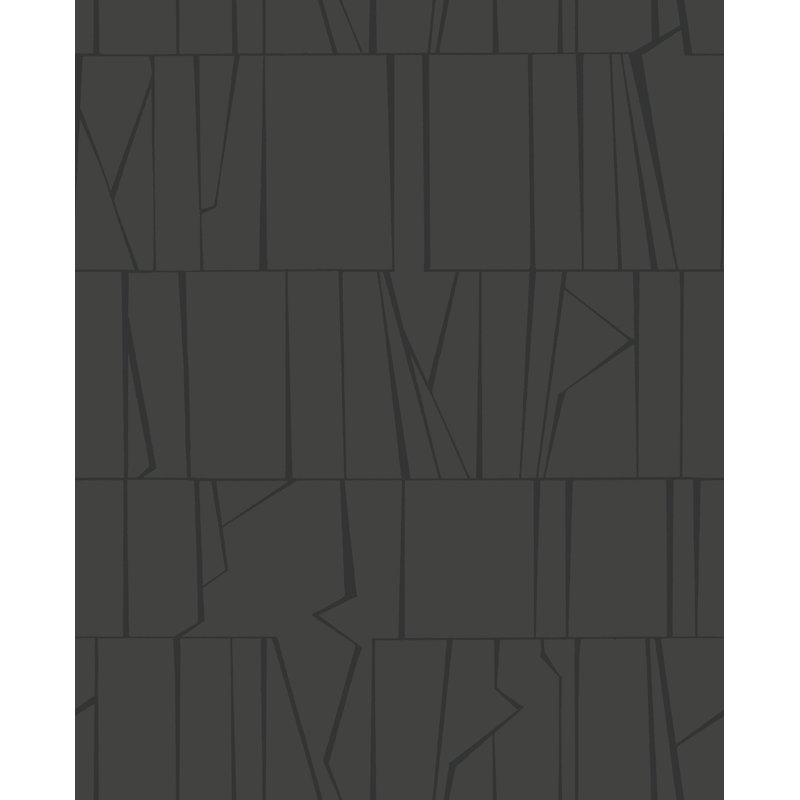 Huntington Indigo Geometric Stripe Wallpaper, Black