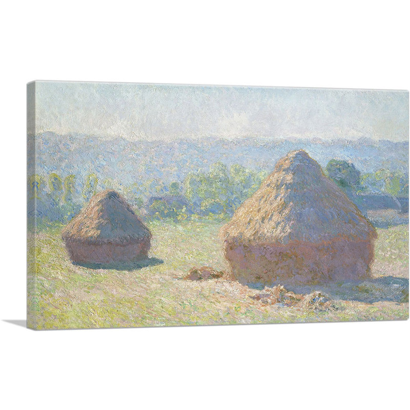 Haystacks 1891 par Claude Monet - reproduction d'art sur toile tendue, H 26 po x l 40 po x P 0,75 po