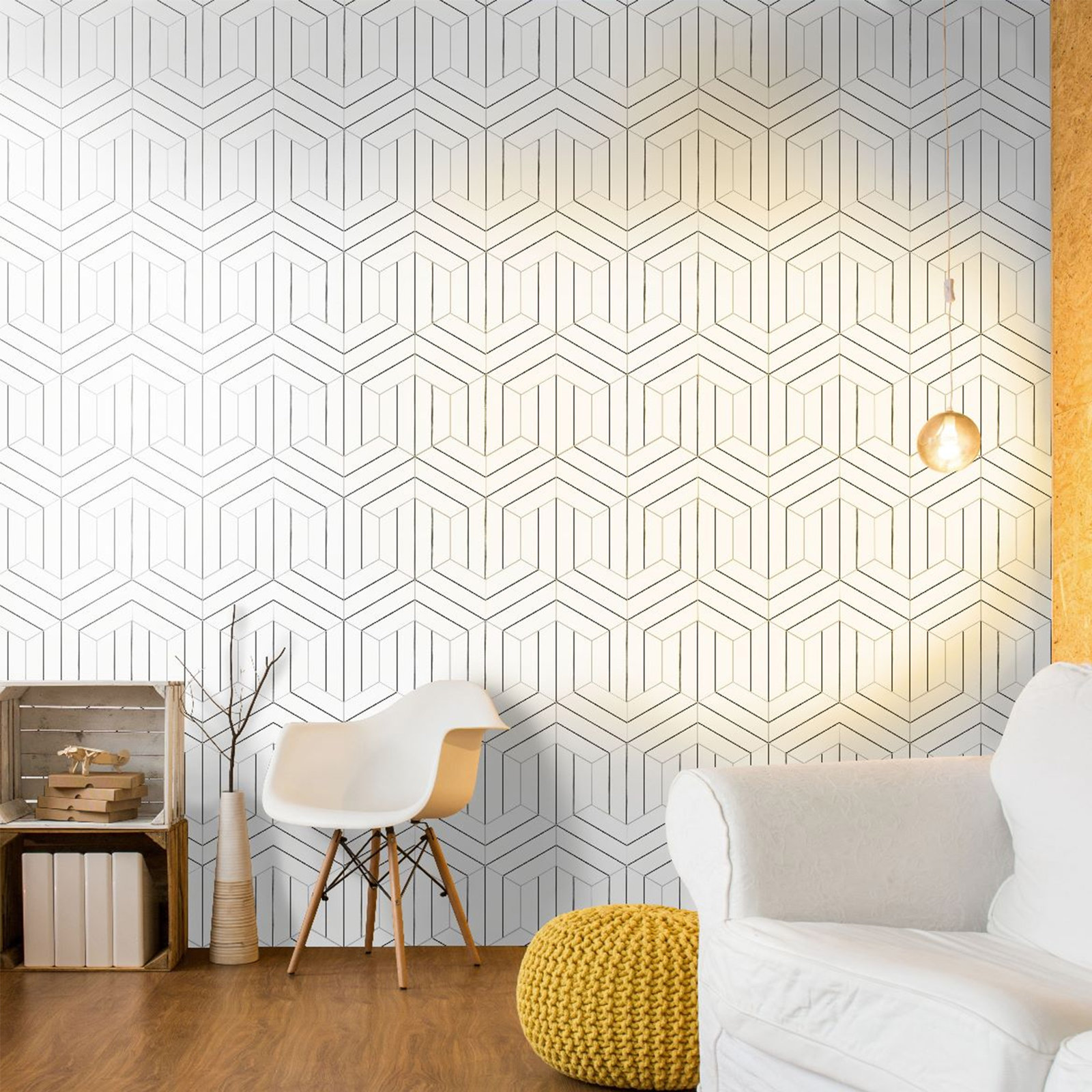 Portas Savona Hex 9" x 10" Porcelain Patterned Wall & Floor Tile, White/Charcoal