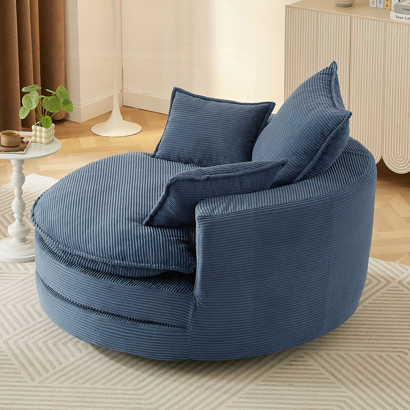 Fauteuil demi-tonneau pivotant, Bleu