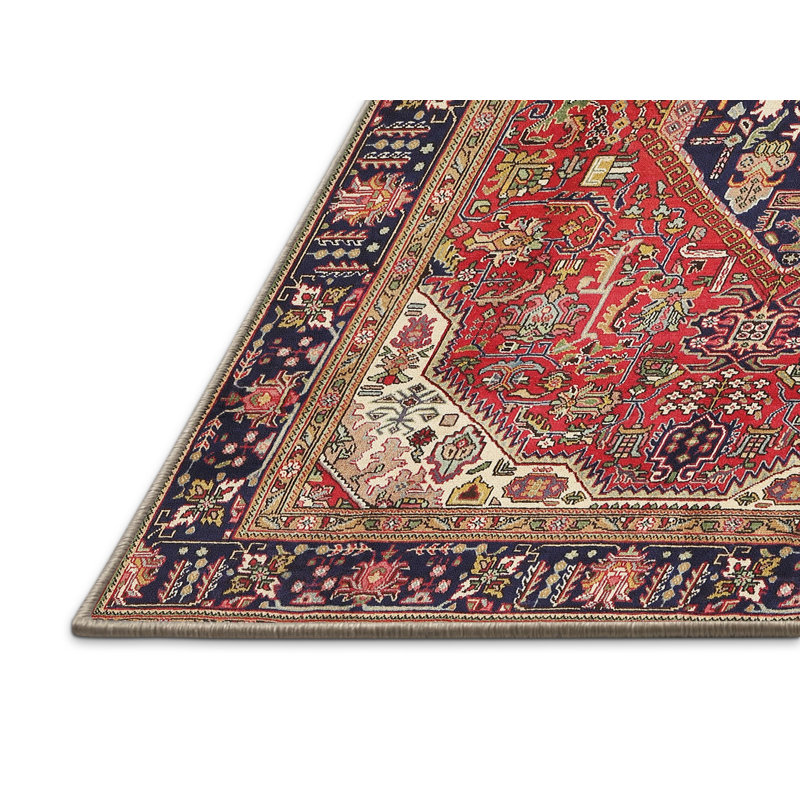 Tapis traditionnel rouge / brun, Rectangle 4 pi x 6 pi