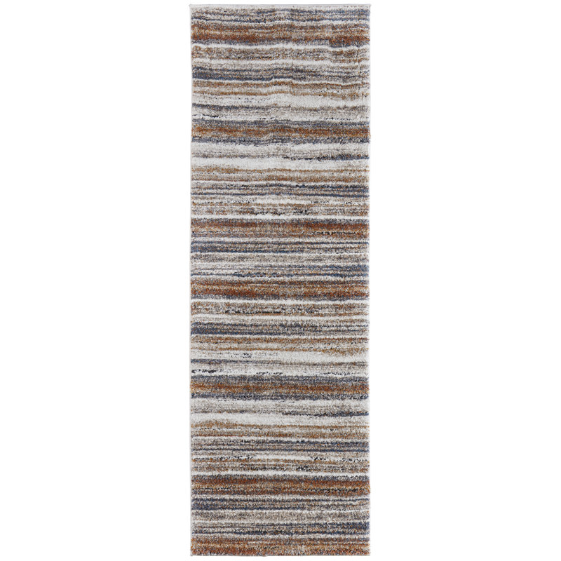 Rivah Performance Striped Indoor Rug, Runner 2'-6" x 8'