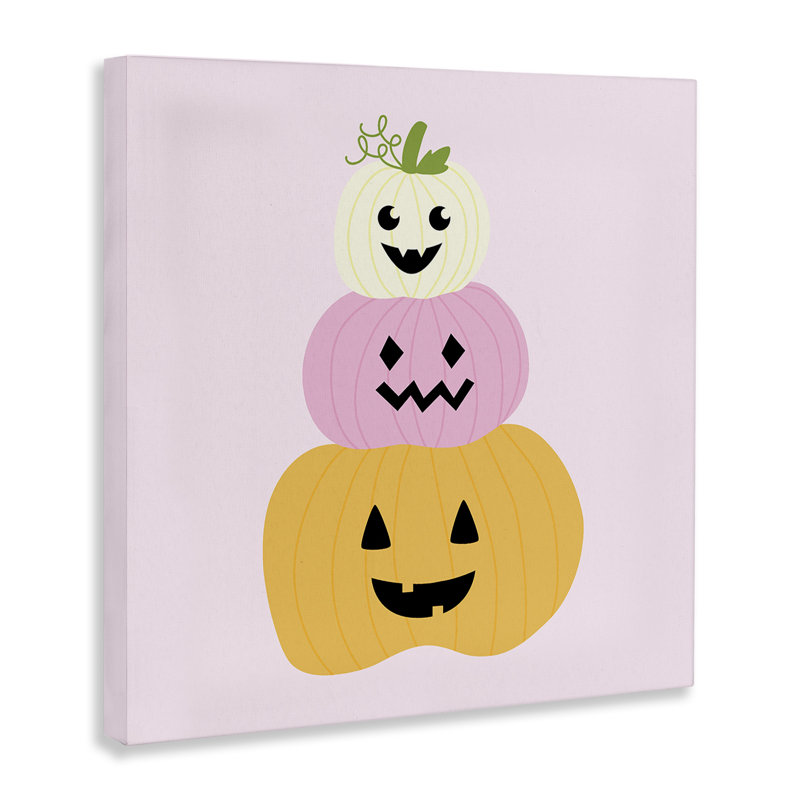 Toile pastel «Jack-o-Lanterns» pastel, design par Sazerelli Designs, H 24 po x l 24 po
