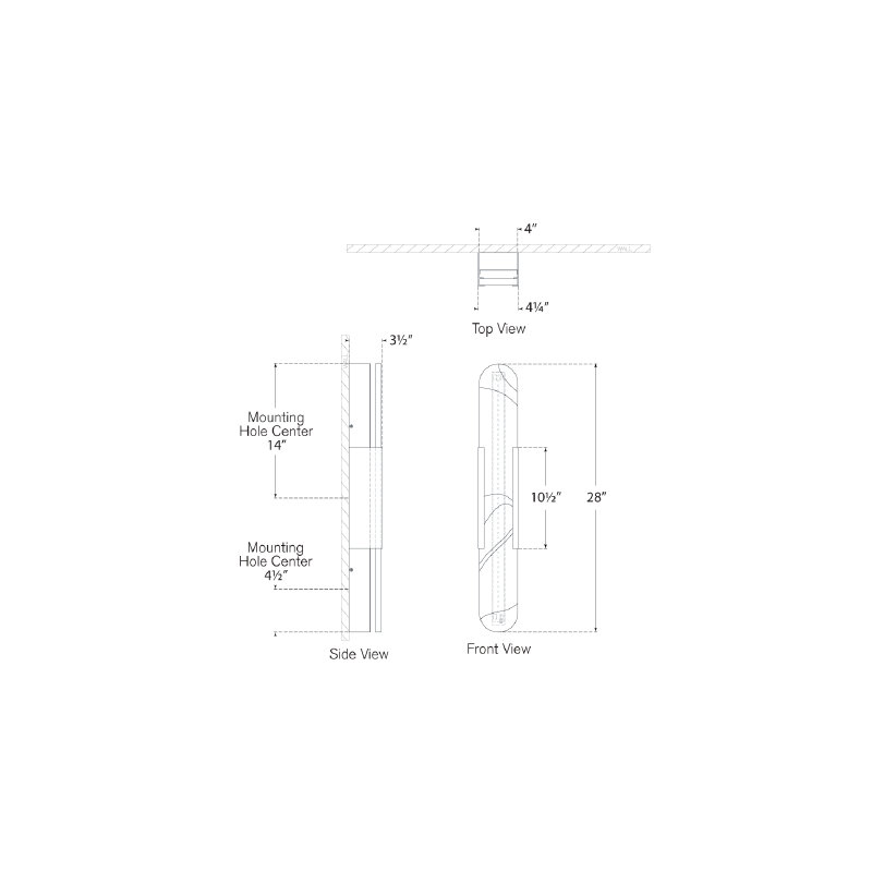 Kelly Wearstler Melange 28" Elongated Sconce, Polished Nickel, 28"