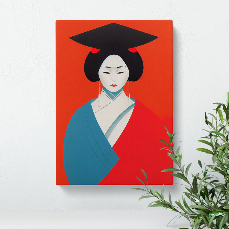 Remarkable Geisha - Wall Art, Wrapped Canvas, 50cm H x 35cm W, No Matte