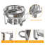 5 QT Round Stainless Steel Chafing Dish Buffet Set With Glass Lid & Lid Holder 8Pcs