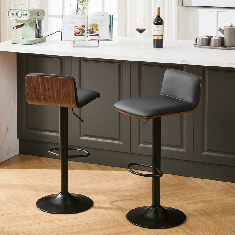 Tabouret de bar pivotant à hauteur réglable Modern, Noir, 2