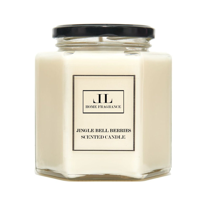 Jingle Bell Berries Scented Jar Candle, 10cm H x 8cm W x 8cm D
