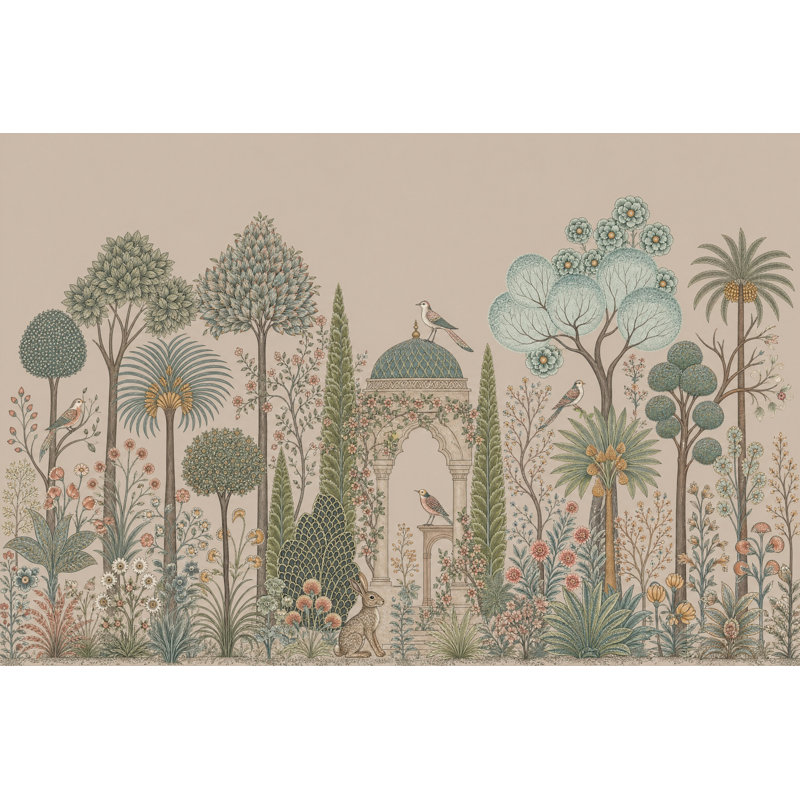 Décoration murale amovible de papier peint botanique paysage d'inspiration méditerranéenne, 200 po x 120 po