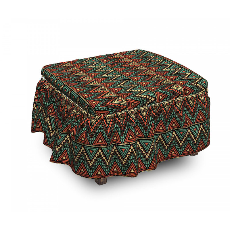 Housse pour repose-pieds triangles zigzags