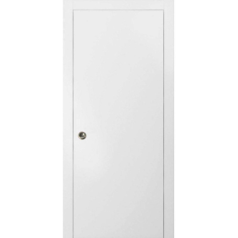 Planum Flush Wood Sliding Closet Door, 30" x 84", White