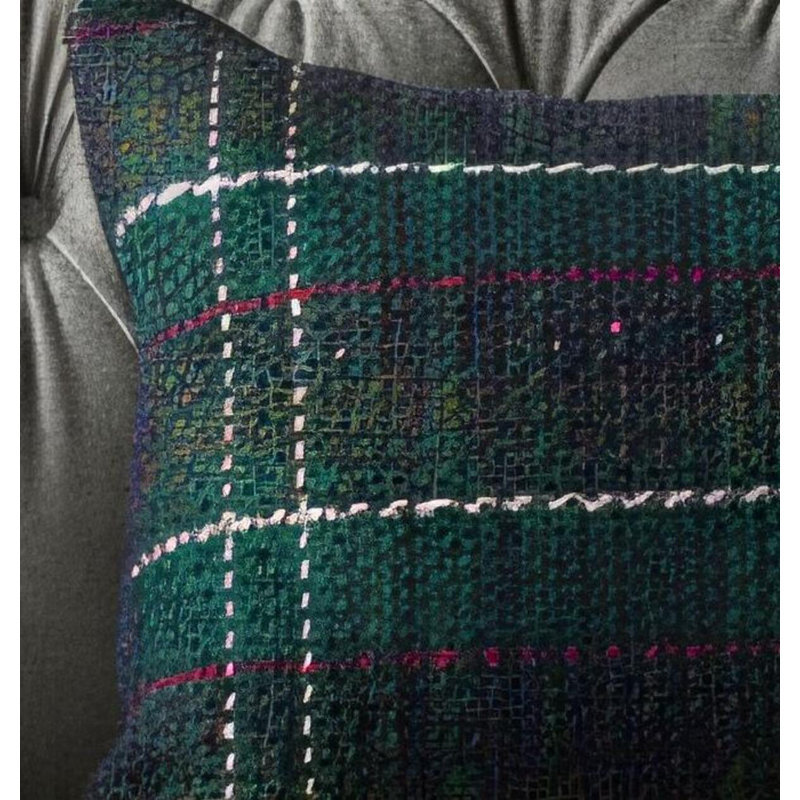 Farmhouse-style Green Plaid Pillowcase Set (2 Pieces), 12x20 Inch Knit Fabric, For Winter And Christmas Atmosphere, Comfortable And Skin-friendly, Suitable For Sofa Bed Decorations.
