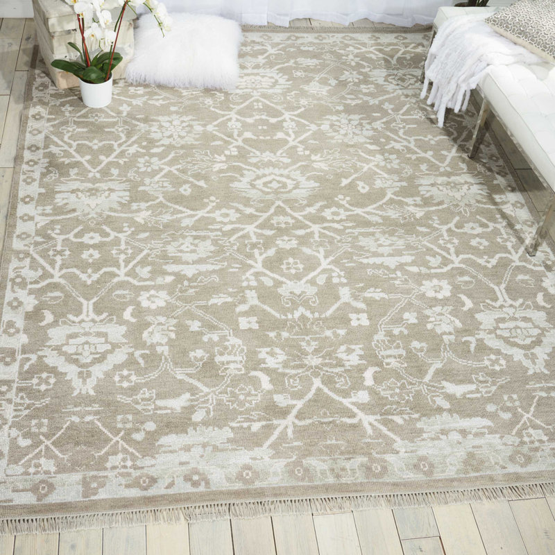 Colman Silk Floral Indoor Rug, Rectangle 7'9" x 9'9"