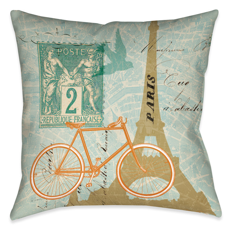 Postcard From Paris Throw Pillow